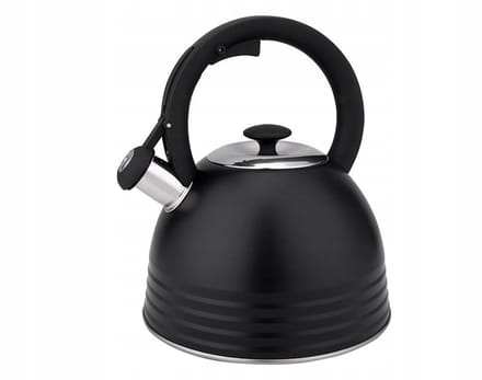 Florina Terrano RVS Waterkoker 2,5L met Fluitje - Zwart
