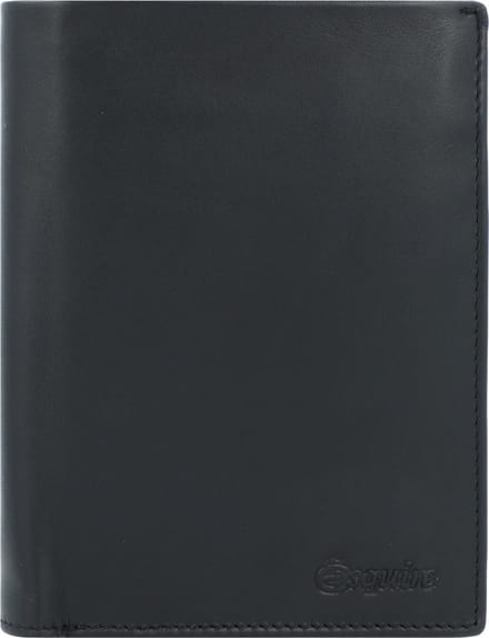 Esquire Leren Portemonnee New Silk Wallet High with Flap Black Zwart