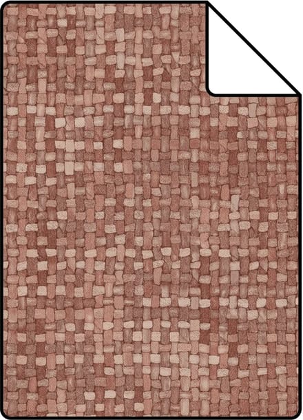 Proefstaal Origin Wallcoverings behang geweven linnenstructuur terracotta - 26.5 x 21 cm - 348050-S