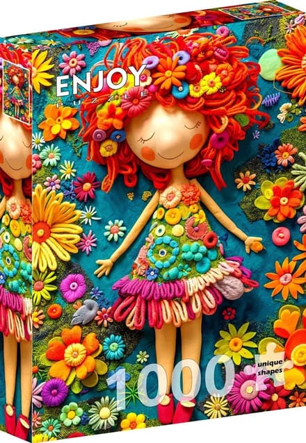 Enjoy Puzzle legpuzzel Yarned Joy 1000 stukjes retro karton.