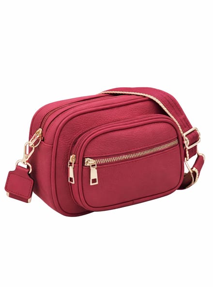 Schoudertas in leerlook - rood - Gr. Standaardmaat van Goldner Fashion