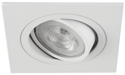 LED inbouwspot Edwin -Vierkant Wit -Warm Wit -Dimbaar -3W -Philips LED