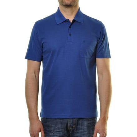 Ragman Polo Softknit Fine Stripe Easy Care Royal Blue / male