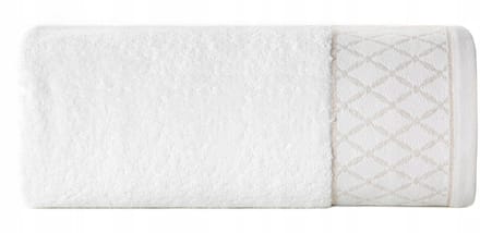 Layla Handdoek 50x90 cm Wit - Luxe Katoen met Borduursel