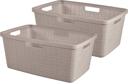 Curver Jute Wasmand - 46L - 2 stuks - Taupe