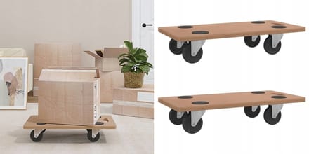 2x Platformwagen Houtvezel - Max 250kg - Verrijdbaar