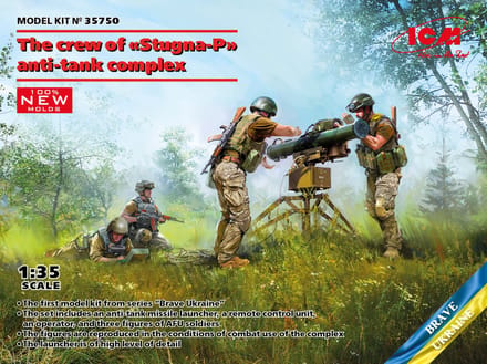 ICM Modelbouwpakket Militaire voertuigen - 35750 The Crew of Stugna-P antitank complex Plastic - 1:35 - Modelbouw