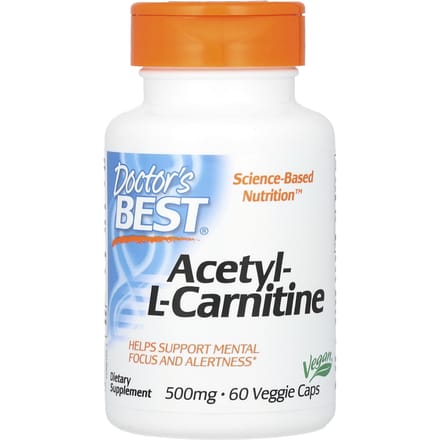 Doctor's Best, Acetyl-l-Carnitine, 1.000 mg, 60 vegetarische capsules (500 mg per capsule)