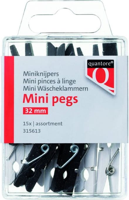 Miniknijper hout quantore 34mm assorti | 10 stuks