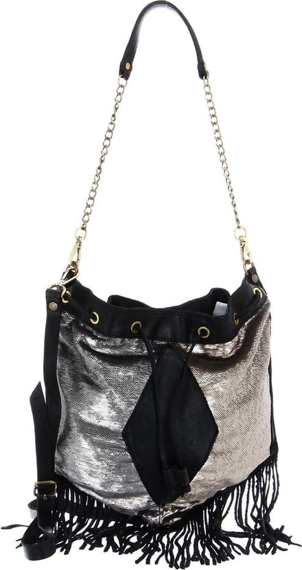 CATERINA LUCCHI Leren Schoudertas Avondtas Glam Shoulder Bag Nero Zwart