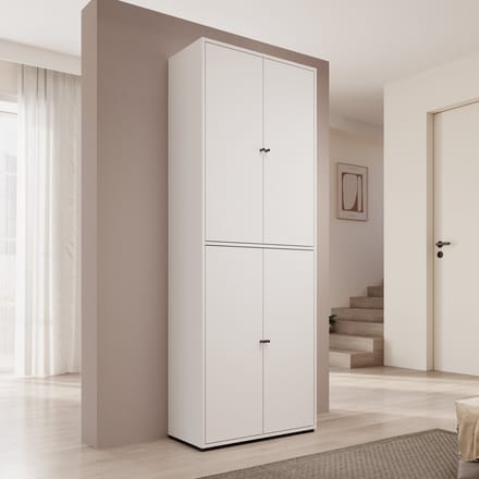 Meubella - Deacon - Schoenenkast - Wit - 70x33x190 cm
