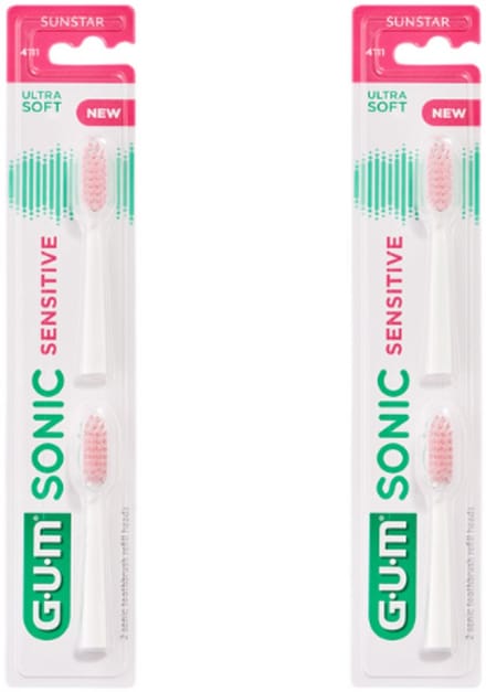 2x GUM Sonic Sensitive Opzetborstels - 2 stuks - Voordeelverpakking