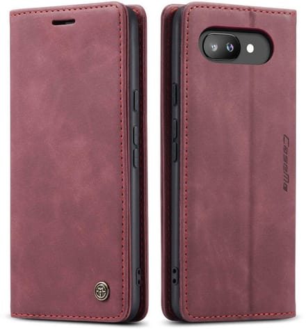 Luxe Flip Case met RFID Bescherming Kaarthouder en Magneetsluiting voor Google Pixel 9a _ Wijnrood
