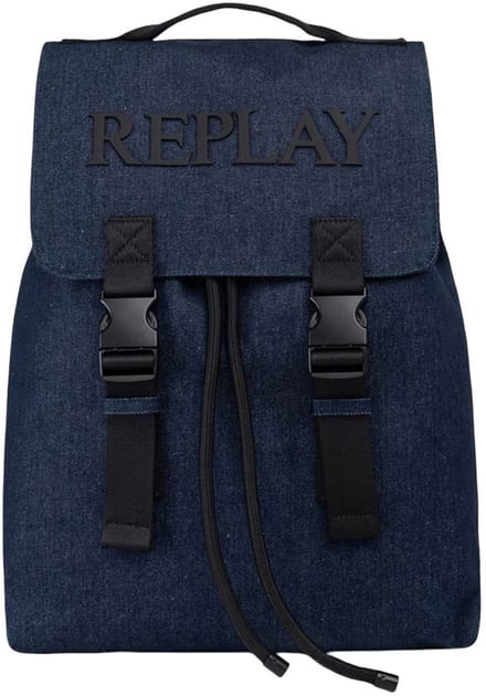 REPLAY vrijetijdsrugzak rugzak Flap Backpack Night Denim donkerblauw