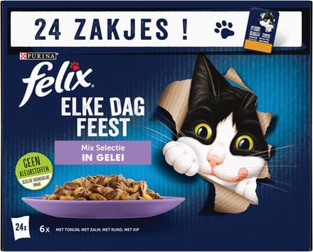 Felix Elke Dag Feest Mix Selectie in Gelei 24 x 85 gr