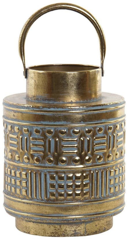 ITEM Kaarshouder - goud - metaal - 28 cm - voor stompkaarsen - sfeervol windlicht