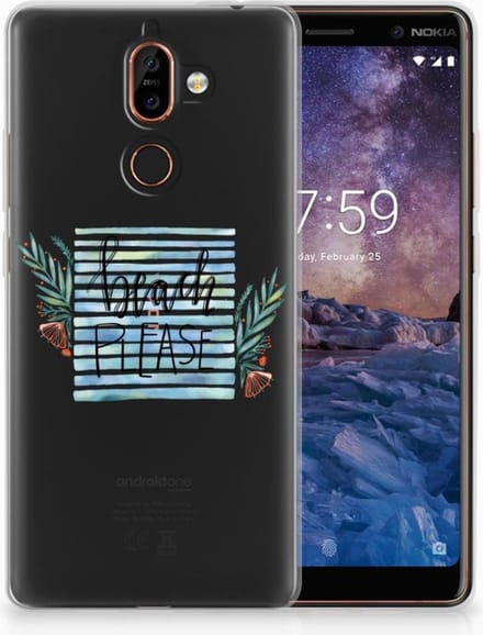 Nokia 7 Plus Telefoonhoesje met Naam Boho Beach