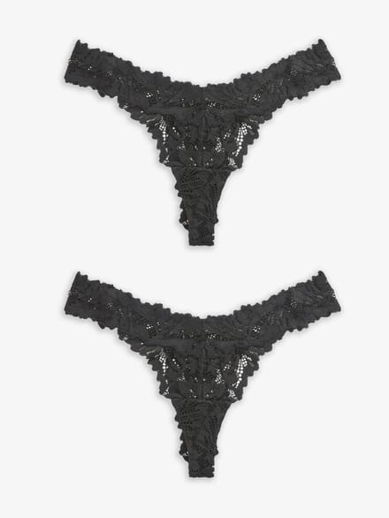 Next - Dames - Set van 2 kanten ultiem comfort strings - Zwart