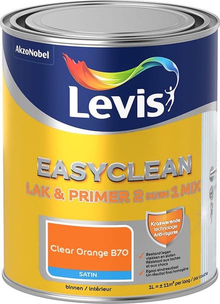 Levis - Easyclean Lak & Primer 2-In-1 Mix - Clear Orange B70 - Mengverf - 1 L