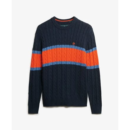 Superdry - Cotton Stripe Cable Trui - Heren - Sweaters