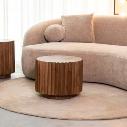 LABEL51 Novan Salontafel - Bruin - Hout - 50 cm - Rond