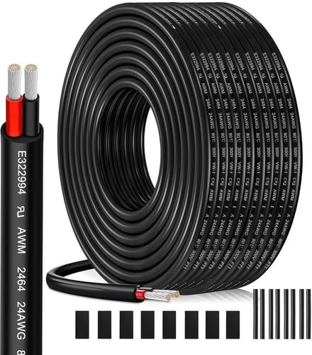 20 Meter 2-aderige Elektrakabel 24AWG 0,23mm² Vertind Koper voor LED en Buitenapparatuur