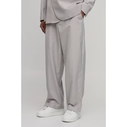 Satijnen Bies Split Zoom Pak Broek | Stone | Size 36
