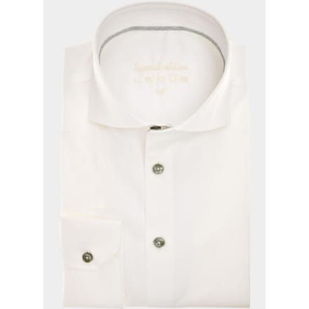 Ledûb Overhemd Slim Special Edition Cotton Non-Iron Antiekwit-Groen / male