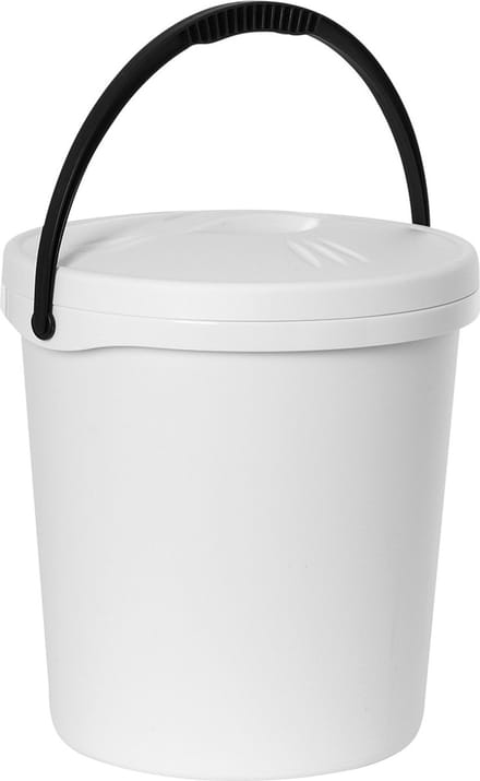 Plast Team - Emmer met deksel en handvat - 16 liter - wit