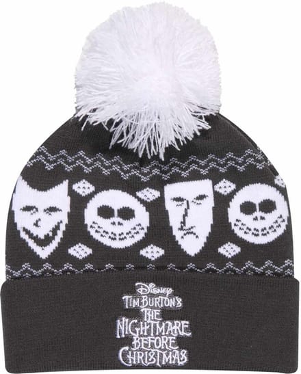 The Nightmare Before Christmas Jack Misfits Unisex Beanie - grijs/wit - Standard