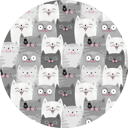 Vinyl | Vloerkleed vinyl rond | Kitty | 95 cm Rond