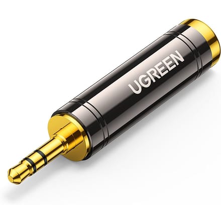 Ugreen - audioadapter - van 3,5 mm - (mannelijk) - naar - 6,35 - mm - mini-jack - (vrouwelijk) - grijs - (AV168)