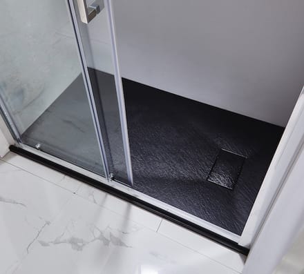 LINEA UNO - Numa 160x90 cm - Mat zwart - Douchebak - - 991179