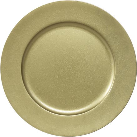 Othmar Decorations Kaarsenbord - goud glitters - D33 cm - kunststof - kaarsen onderborden