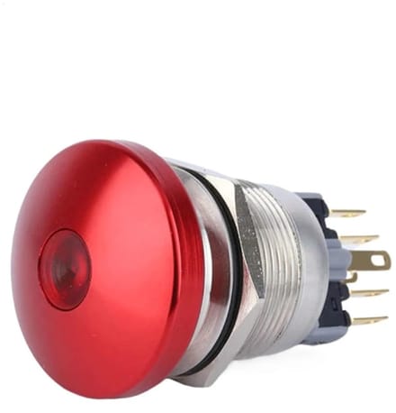Noodstopknop Set - Drukknopschakelaars - Machine Bediening - Verlichte Paddestoel - 22 mm - Rood