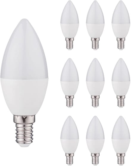 Kobi LED Lamp E14 4.5W - 420lm - 6000K - 230V - Voor Spiegelkast, Technische Verlichting of Garage - Kaarsvorm - 10 stuks