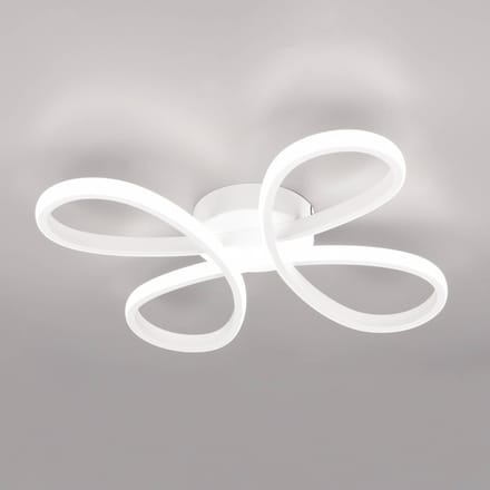 Trio Lighting Fly LED plafondlamp, mat wit, 4.000 K, 40 cm x 40 cm