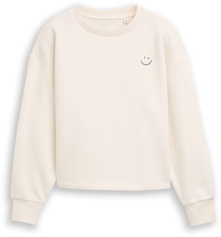 Tom Tailor - Sweatshirt met print op de rug - Maat 128 - Gardenia White