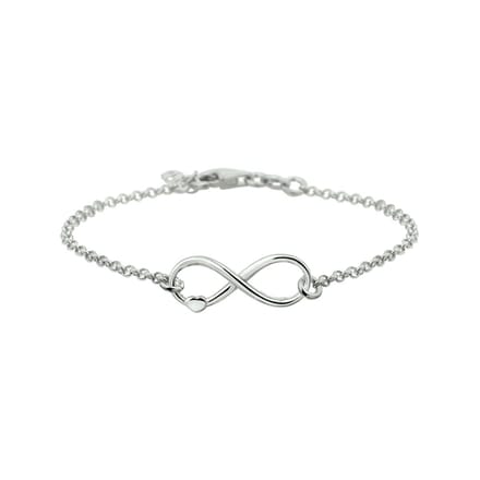 Infinity met Hart Fantasie Armband van Zilver