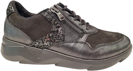 Waldlaufer Zwarte Leren Dames Sneakers - Zwart - 36.5