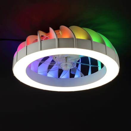 Plafondventilator - Met RGB Verlichting - LED 30W - 2700K-6500K - Dimbaar - Wit - Zeer stil