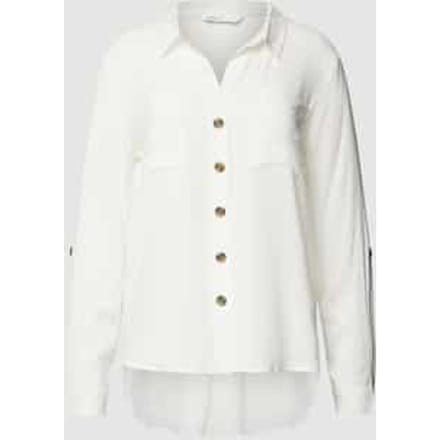 Overhemdblouse van viscose met verlengd rugpand, model 'YASMIN'