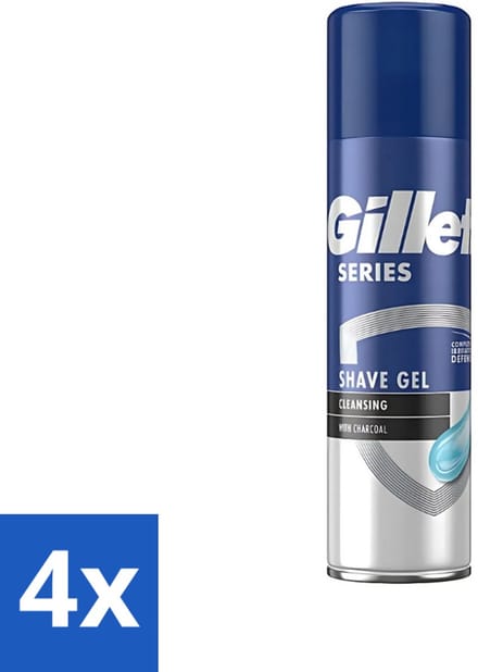 Gillette Series - Scheergel - Cleansing - Charcoal - 4 x 200 ml