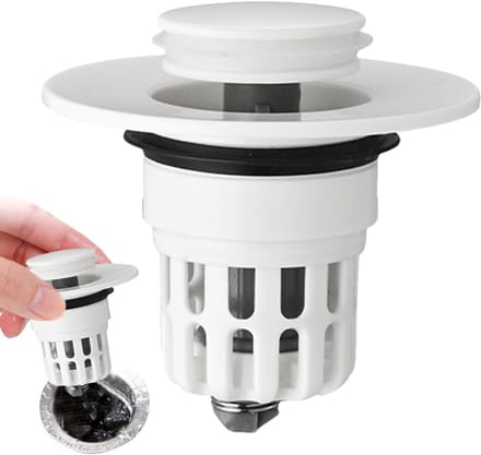 Wastafelstop - Afvoerstop - Snelle Afwatering - Drukmechanisme - 7 x 7 x 6.6 cm