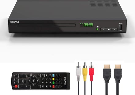HD Blu-Ray Disc-speler met HDMI-kabel - Volledig HD 1080P, CD-speler en USB-ingang