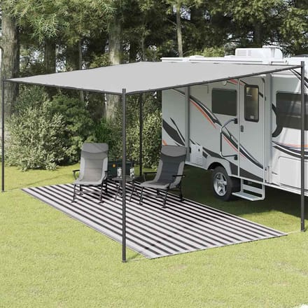 vidaXL - Tenttapijt - 250x500 - cm - antracietkleurig - en - wit
