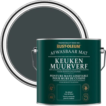 Rust-Oleum Zwart Keuken muurverf - Zwart Zand 2,5L