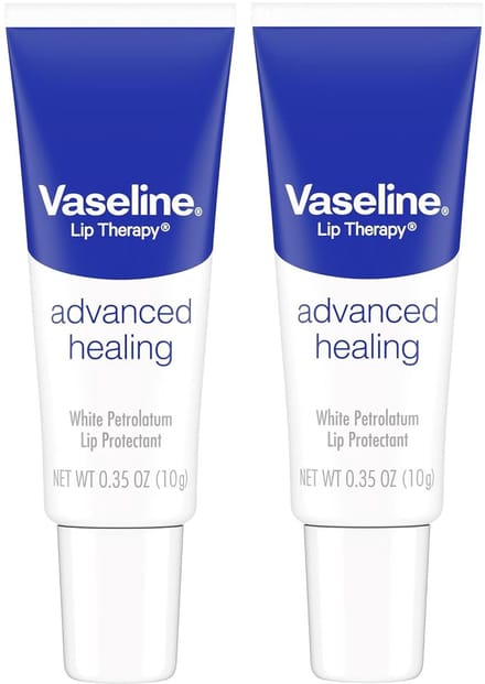 Vaseline Lip Therapy Advanced Healing Lip Protectant - Verzacht Gescheurde en Droge Lippen, Twin pack 20g