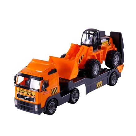 Volvo Vrachtwagen Met Oplegger En Bulldozer
