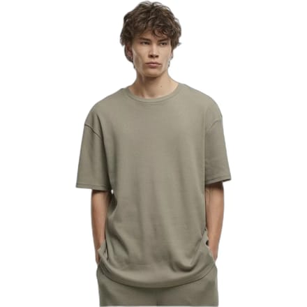 Urban Classics - Waffle Heren Tshirt - S - Olijfgroen
